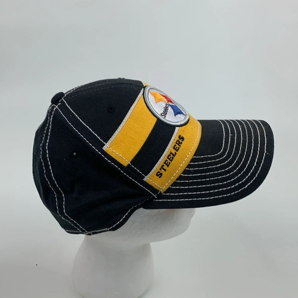 Pittsburgh Steelers Football retro hat cap Fitted Size S/M Black Gold